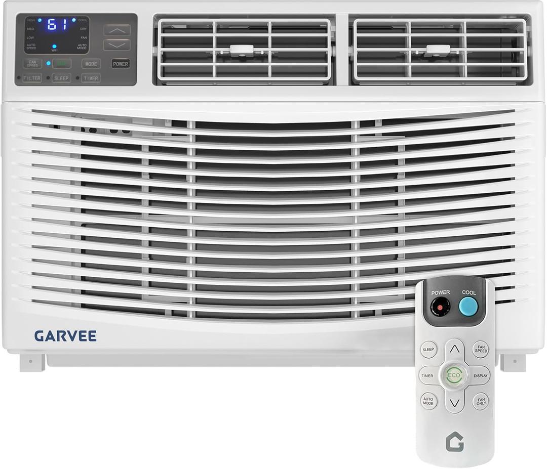 Window Air Conditioner 12000 BTU with WiFi, Energy Efficient Window AC Unit Cools Up to 550 Sq.Ft. with Remote App Control, Ideal for Apartment, Living Room, Medium Room, White