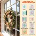 Ofiray-home Wreath Hangers, 2 Pack Heavy Duty Wreath Hangers for Front Doors/Windows/Over Door, No Drill & Reusable Suction Cup Hooks for Bedroom, RV, Bathroom and Home Storage Hooks(White)