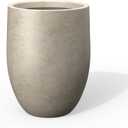 Kante 21.7" Tall Concrete Planter, Large Round Bullet Pot, Weathered Finish