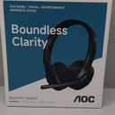 AOC Wireless Headset with Mic for Work, Bluetooth 5.4 Headphones with Noise Canceling Microphone, USB C, 30H, Clear Calls & Mic Mute for PC, Laptop, Cell Phones, Zoom - Black