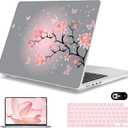 Mektron Case for M5 MacBook Pro 14 inch 2026 Model A3427 A3426 Fit 2025-2021 Model A3434 A3112 M4 A3112 A3401 A3185 M3 A2918 A2992 M2 A2779 M1 A2442 Pro/Max Cover, Butterfly Cherry Blossom