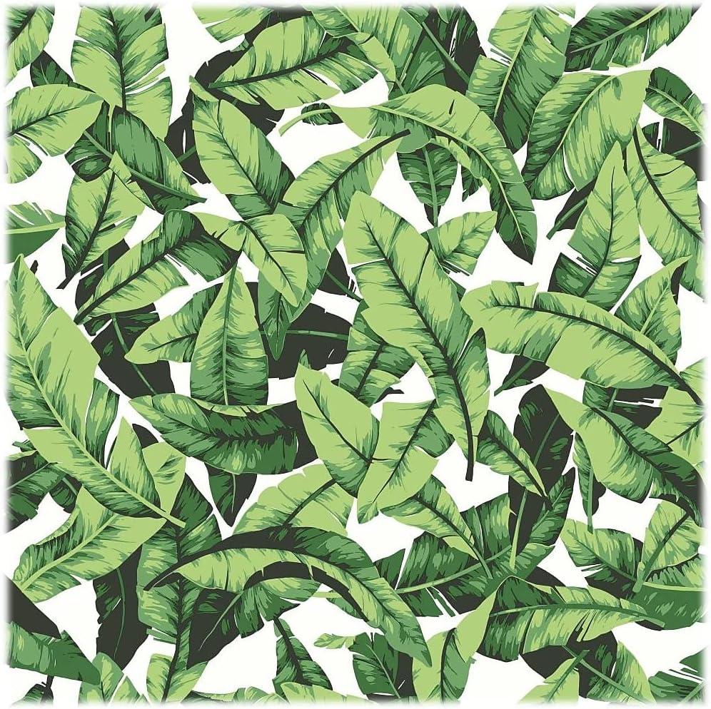 RoomMates RMK11045WP Tropical Palm Leaf Green Peel and Stick Wallpaper