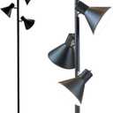 LIGHTACCENTS Black Tree Floor Lamp with 3 Adjustable Lights  Modern Standing Lamp, Adjustable Black Lamp Shades, Pole Light for Living Room, Bedroom, and Office