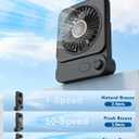Magnetic Cruise Desk Mini Fan, 4000mAh Ultra-Slim Travel Fan Rechargeable, 0-100 Speeds, 150 Adjustable Portable Fan for Ship Cabin, Bedroom Sleeping, Camping, Travel & Cruise Essentials 2026, Black