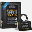 Dr. Killigan's Premium Double Potent Clothing Moth Traps with Pheromones Prime - Organic Trap with Lure for Clothes Closets & Carpet - Case Making & Web Spinning Moth Prevention (20 Pack, Black)