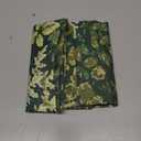 French Country Kitchen Valance for Windows 18 Inch Length 1 Panel Farmhouse Leaf Dark Green Linen Valance Curtains for Bathroom, Rod Pocket Privacy Semi-Sheer Short Window Curtain, 50 x 18 Inch