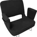 TOPSKY Stadium Seat with Back Support, Extra Wide 21.2Width (Seat 19.5), 3 Reclining Positions, Wide Bleacher Seats with 2 Hook, Picnic Seat (Black)