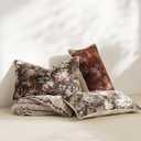 Pack of 2 Vintage Floral Pillow Covers 12x20 Christmas Boho Farmhouse Accents Chenille Rectangular Lumbar Decorative Throw Pillow Cases for Living Room Couch Bed Home Decor, Rust