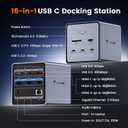 TobenONE 16-in-1 Laptop Docking Station 𝗧𝗿𝗶𝗽𝗹𝗲 𝟰𝗞 Monitor with 150W Power Supply, 3 HDMI, 2.5Gbps Ethernet, 7 USB, USB-C Docking Station for Thunderbolt 5/4/3 Windows/Dell/Lenovo/HP/Asus