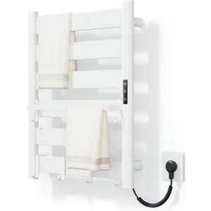 Wall Mounted Heated Towel Rack, 6-Bar Towel Warmer for Bathroom
