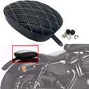 Solo Rear Passenger Seat for Harley Davidson Sportster X48 XL883 XL1200 72 2004-2019 Motorcycle Accessories Leather Pillion Cushion Pad (Black-B)
