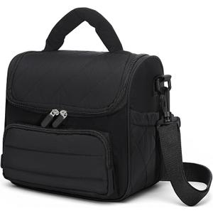 Insulated Lunch Bags for Women, Cute Quilted Lunch Box, Lightweight Puffy Padded Waterproof Lunch Tote, Reusable Lunch Cooler for Work Picnic Travel