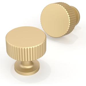 10 Pack Brushed Gold Cabinet Knobs Single Hole Cabinet Pulls Round Kitchen Cabinet Knobs Drawer Knobs
