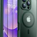 SPIDERCASE Magnetic for iPhone 16 Pro Max Case, Translucent Matte with 2PCS Tempered Glass Screen Protector [Upgraded Full Camera Protection] Anti-Scratch Slim Phone Case Slim Phone Case,Green