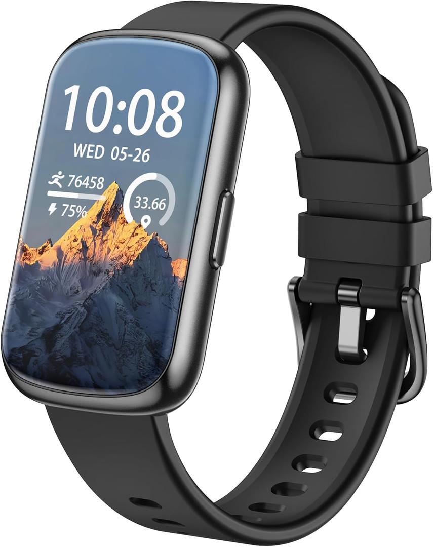 Fitness Tracker, Health Smart Watches for Women Men with 24/7 Heart Rate/Blood Pressure/Blood Oxygen Monitor, Sleep Tracker, Calories & Pedometer, IP68 Waterproof Activity Trackers for Android&iPhone (Black)