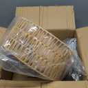 ZECOXOL Arc Floor Lamp for Living Room Boho Floor Lamps with Remote Control & with 3 Color Temperatures,Rattan Wicker Standing Lamp Dimmable Tall Floor Lamp for Bedroom Living Room Corner (11.9Inch, double-deck)