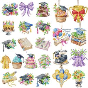 Huquary 24 Pcs Graduation Diamond Art Painting Keychain Kits 5D DIY Graduation Diamond Art Ornaments Class of 2026 Congrats Grad Crafts for Grad Party Favors Decorations Backpack Charms Accessories