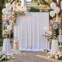 12ft x 10ft White Backdrop Curtains for Parties, Wrinkle Free 2 Panels Photo Backdrop Drapes Back Drop Cloth for Wedding Birthday Photography Background Decor