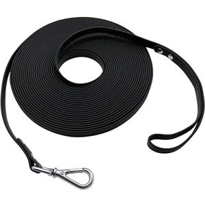 Long Dog Leash Waterproof Recall Training Lead Outdoor Long Line Great for Training, Beach, Play, Camping, or Backyard (50ft, black)