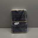 Yeaqee 50 Pack Metallic Gift Bags with Handle and Tissue Paper Gold Foil Thank You Bag for Thanksgiving Day Christmas Wedding 5 Senses Gifts Holiday Party Favors 9x7x3.15''(Navy Blue Gold)