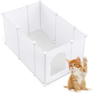 Marsui Extra Large Cat Litter Box Enclosure Splash Guard 31.5 x 20 x 15.7 Inches DIY Litter Box Wall Shield Easy Clean Dog Litter Box Enclosure Light Weight Plastic Sheets for Most Litter Boxes