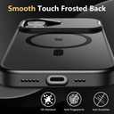 Cufelf Magnetic for iPhone 16 Plus Case(Compatible with Magsafe)(Built-in Invisible Kickstand) Military Drop Protection,Anti-Fingerprint,Anti-Scratch,Matte Translucent Phone Cover,6.7",Black