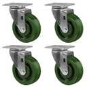 4"X1.5" Heavy Duty Casters-High Temperature Oven Rack Casters, Industrial casters-Set of 4 with Loading Capacity: 2800LB (4 Swivel)