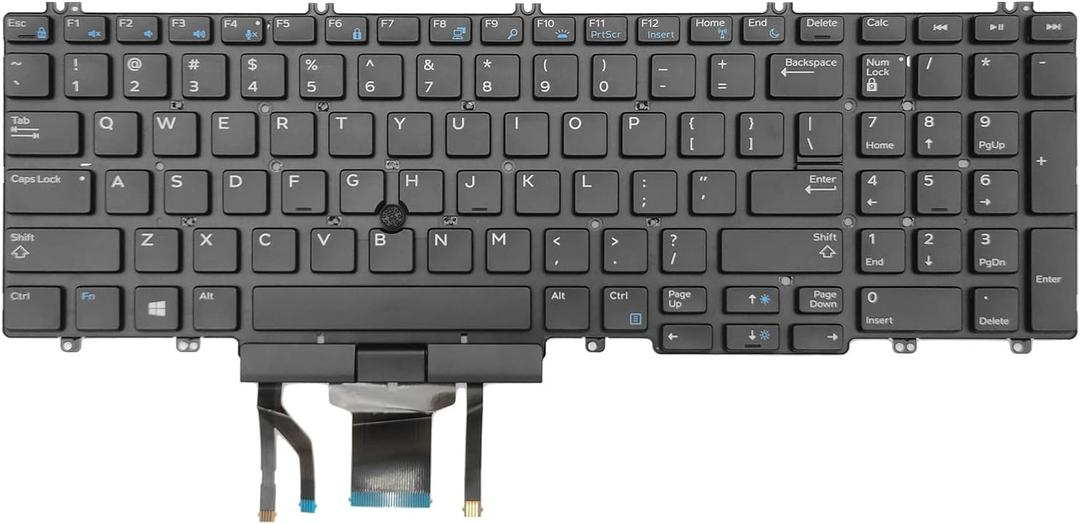 PAEBAI+ Replacement Laptop Keyboard Backlight for DELL Precision 7530 7540 7730 US Layout Black