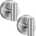 15 lbs Heavy Duty Suction Cup Hooks - Rustproof Stainless Steel Shower Hook for Bathroom Organization, Towels, Robes,Wreaths-No Drill, No Residue for Glass, Mirrors & Tile(2, Brushed nickel)