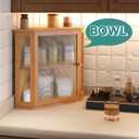 viewcare Corner Bread Box for Kitchen Counter, Bamboo Wood Large Capacity Bread Storage Bin with Acrylic Wavy Door Panel (Natural, Extra Large)