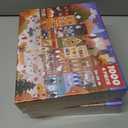 2 x Jigsaw Puzzles for Adults 1000 Pieces, Autumn Village Town 1000pc Puzzle, 1:1 Poster, Vibrant Street with Cafe, Bakery & Hotel Kuma (Autumn Tale Town), 28 *20 inch