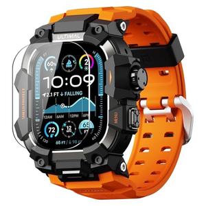 ULTIMAL Rugged Case with Band for Apple Watch 49mm,Compatible with Apple Watch Ultra 3/2/1, Military Grade Shockproof Bumper Cover for iWatch Tactical Band Men (49mm,Orange)