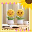 Crochet Flower Employee Appreciation Gifts for Women 2-Pack Crochet Sunflower with Card,Crochet Sunflower Thank You Gifts for for Best Friend,Coworker,Birthday, Christmas,Appreciation Gift