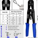 Wire Rope Crimping Tool Kit, Built-in Cutter Swaging Tool, Crimping Loop sleeve from 3/64-inch to 1/8-inch, for Aluminum Oval Sleeves, Double Sleeve