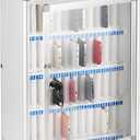 Loghot Aluminum Alloy Pocket Chart Cell Phones Storage Cabinet for Cell Phones, Wall-Mounted Cell Phone Locker Phone Holder with Lock for Classroom, Office, Can be Carried by Hand (48 Slots)