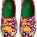 Sesame Street Shoes Elmo Big Bird Cookie Monster Grover Oscar Telly Zoe Abby - Kids Girl Boy Canva Low Top Sneaker Slip On - Multi Color (Size 5 Toddler)