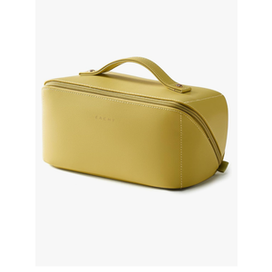 EACHY Travel Makeup Bag,Large Capacity Cosmetic Bags for Women,Waterproof Portable Pouch Open Flat Toiletry Bag Pattern Makeup Bag, Green 