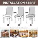 Genina Waterproof Dining Room Chair Covers Stretch Parsons Chair Slipcovers for Dining Room Kitchen Chair Protector Cover, Removable, Washable (6, Flower Pattern-Beige)