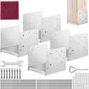 VEVOR 8"x 8" Post Base, 4Pcs Stainless Steel Adjustable Post Anchor Bracket(Internal 7.8 x 7.3"), Adjustable Post Base for Pavilion Deck Porch Handrail Railing Support Decorative Anchor Plate (Silver)