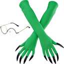 choyaxo Witch Costume Accessory Including Witch Gloves Glasses for Halloween Cosplay Props