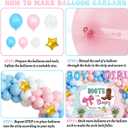 Boots or Bows Gender Reveal Decorations, Pink Blue Boy or Girl Gender Reveal Supplies, He or She Backdrop Banner Balloon Tablecloth Plate Napkin Cup Straw Knife Spoon Fork Sash 228 PCs