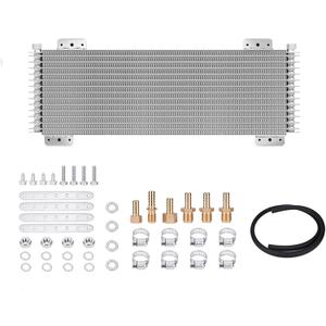 40k Transmission Oil Cooler Kit Compatible with Heavy Duty 40,000 GVW Max Low Pressure Drop Trans Cooler with Mounting Hardware, Towing Applications and Advanced Cooling Protection #LPD47391 (Silver)