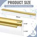 Hicarer 2 Pcs 30'' Chrome Framed Shower Door Replacement Drip Rail with Vinyl Sweep, Shower Door Water Deflector with Bottom Seal, Applied Mounting Tape and Screws(Gold)