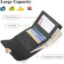 FALAN MULE Small Wallet for Women Card Holder RFID Vegan Leather Trifold Ladies Wallets with ID Window