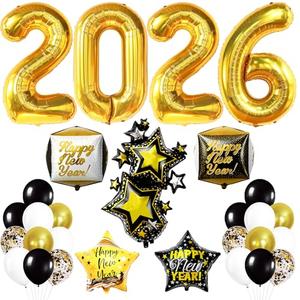 KatchOn, Happy New Years Balloons Set - 40 Inch, Pack of 42 | 2026 Balloons for Happy New Years Decorations 2026 | Happy New Year 2026 Nye Balloon | New Years Eve Party Supplies 2026, NYE Decorations