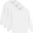 Hanes Boys ComfortSoft Long-Sleeve T-Shirt Pack, Cotton Tees for Boys, 3-Pack (White, XL)