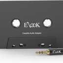 Elook Car Cassette Aux Adapter, 3.5mm Universal Audio Cable Tape Adapter for Car, Phone, MP3 ect. (Black)