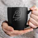 Rico Industries NASCAR Racing Pick Your Driver 15oz Laser Engraved Matte Black Ceramic Bistro Mug - For Hot or Cold Drinks