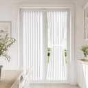 Vatge White French Door Curtains - 50% Sunlight Blocking Front Door Curtain for Kitchen, and Front, 1 Panel, W25 x L72, Pure White
