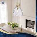 13.8" Gold Glass Pendant Light, Clear Glass, E26 Hanging Light, Oversized
